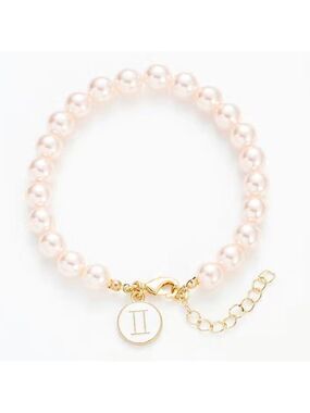 Gemini 14k gold horoscope beaded adjustable chain bracelet